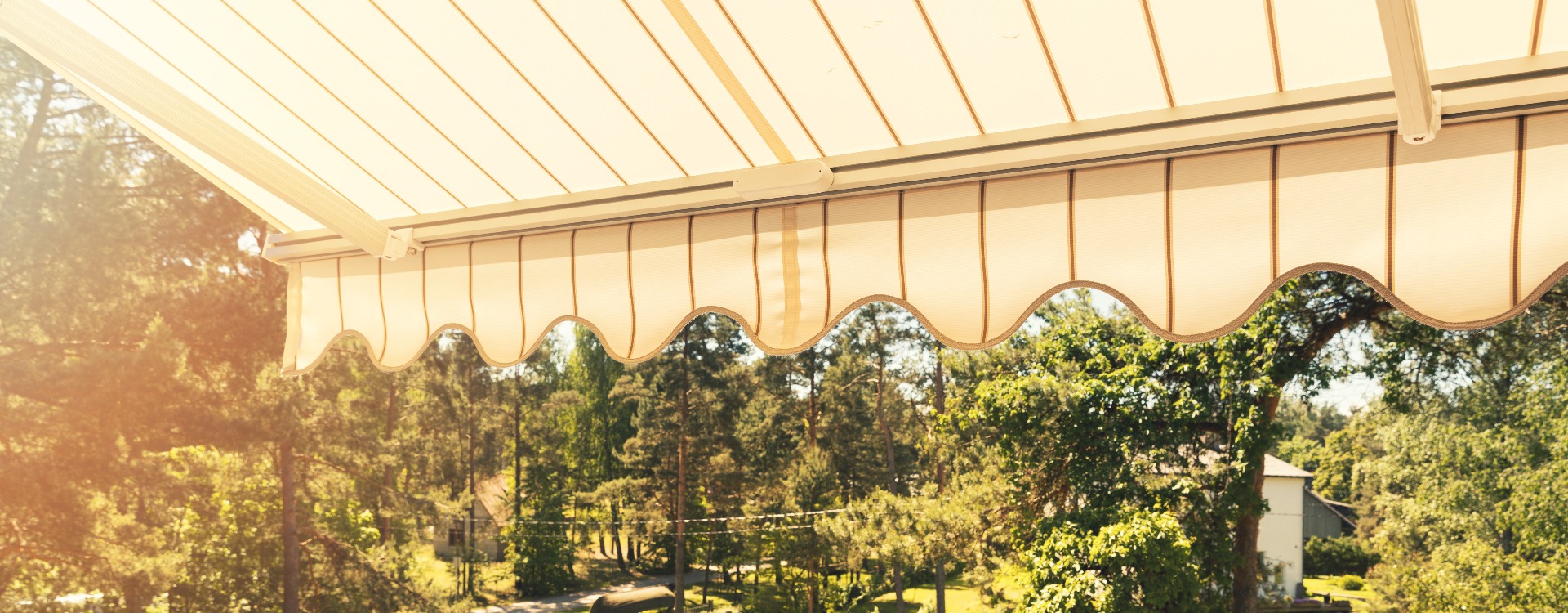 awning over balcony terrace on sunny day